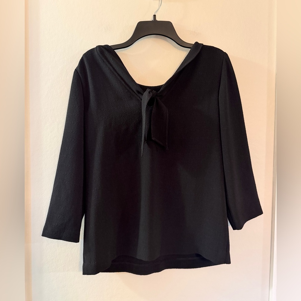 Sezane Black Long Sleeve Textured Blouse - Picture 8 of 11
